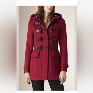 Burberry Brit Blackwell Wool Toggle Duffle Coat Claret - US 4